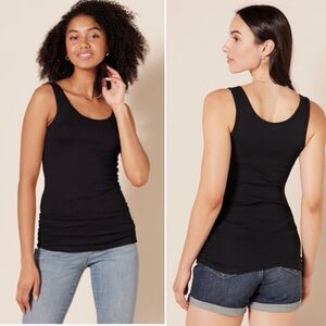 New Womens Black Tank Top 3X Sleeveless T shirt classic cut cotton